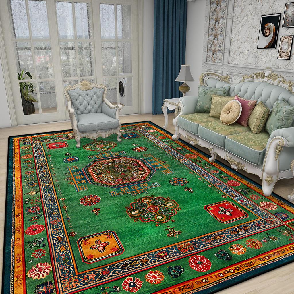 Retro Boho Luxurious Carpet for Living Room Bedroom Persian Decoration Home Large Area Rugs Non-slip Entrance Door Mat Washable
