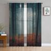 Voile Wild Flowers Autumn Thanksgiving Curtains For Bedroom Tulle Window Curtain For Living Room Sheer Curtains Blinds Drapes