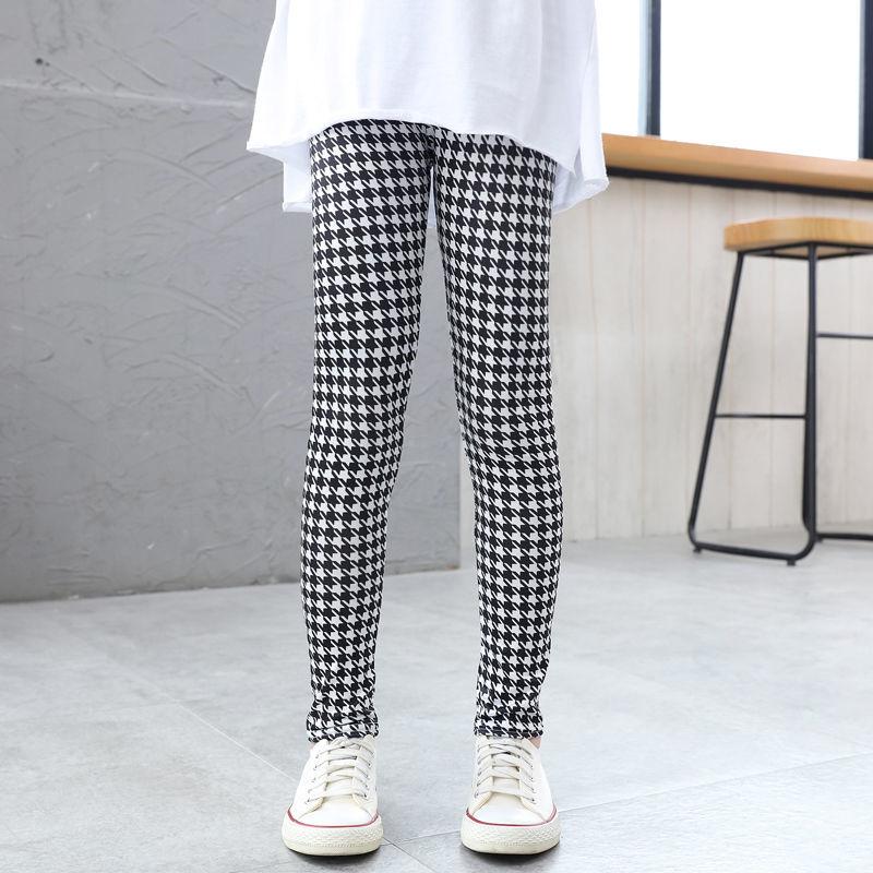 Girls' Summer Thin Children's Elastic Leggings with Milk Silk Printed Pants Mosquito Proof