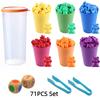 Colorful Rainbow Bear Counting Math Toy Set For Early Education