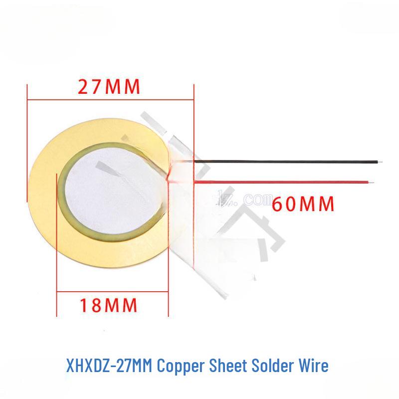 Piezoelectric Ceramic Buzzer with Aluminum Solder & Copper Lead, Diameter Options: 12/15/18/20/27/35/50MM