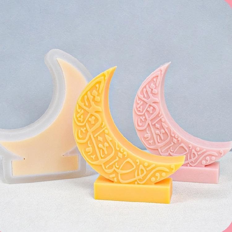 Moon Candle Silicone Mould Moon Shaped Resin Molds DIY Baking Molds for Eid