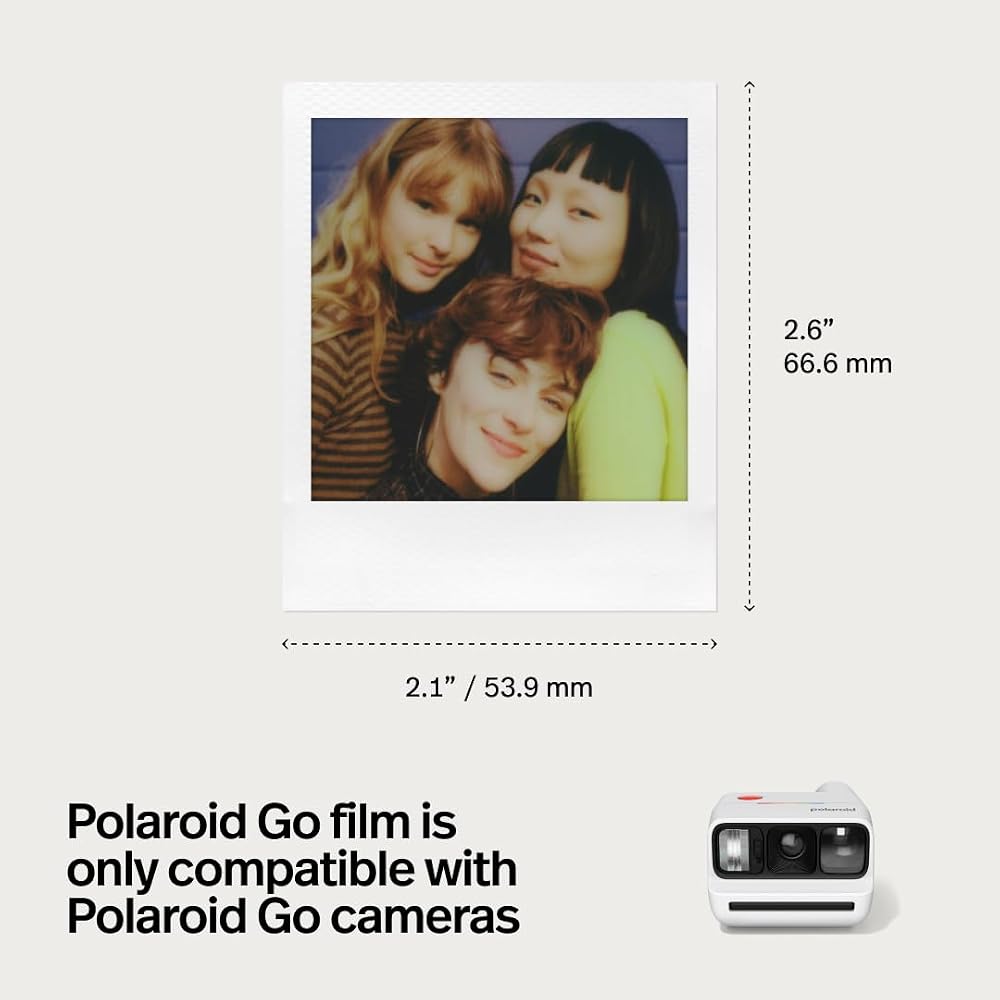 Polaroid Go instant film double pack - Black Frame Edition, 16 sheets of color film, black frame (6211)