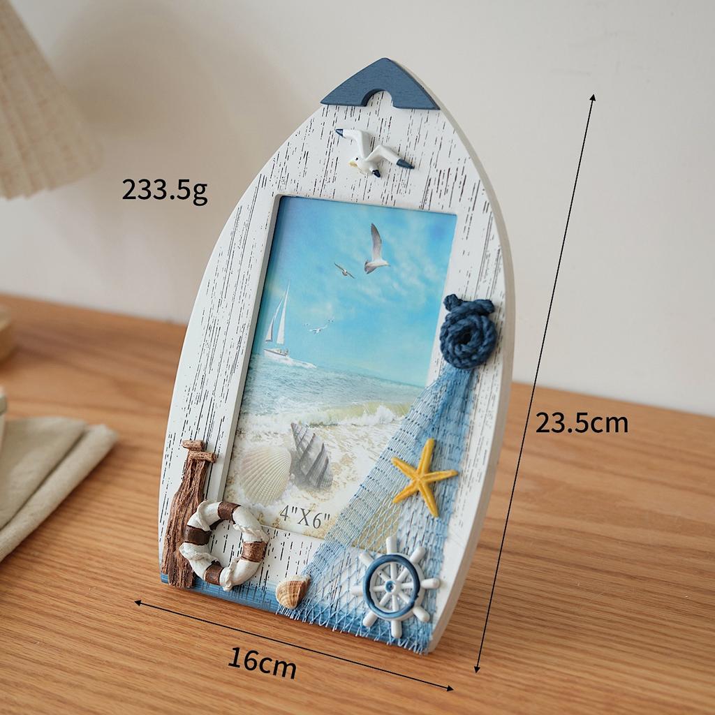 Mediterranean Style Seagull Picture Frame Handicrafts Desktop Decorations Bookshelf Photos Children's Room Home Decoration Gifts