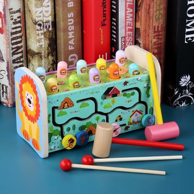 Wooden Cartoon Hamster Knock Piling Table Early Education Educational Toys