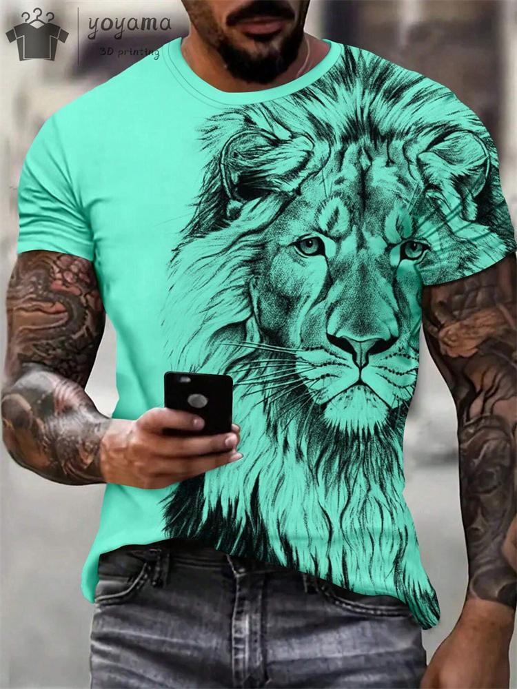 Ropa de Hombre Estampado de León de Verano Camiseta Manga Corta para Hombre Camiseta para Hombre Ropa con Estampado de León Ropa de Diseñador para Hombre Camiseta Oversize para Hombre