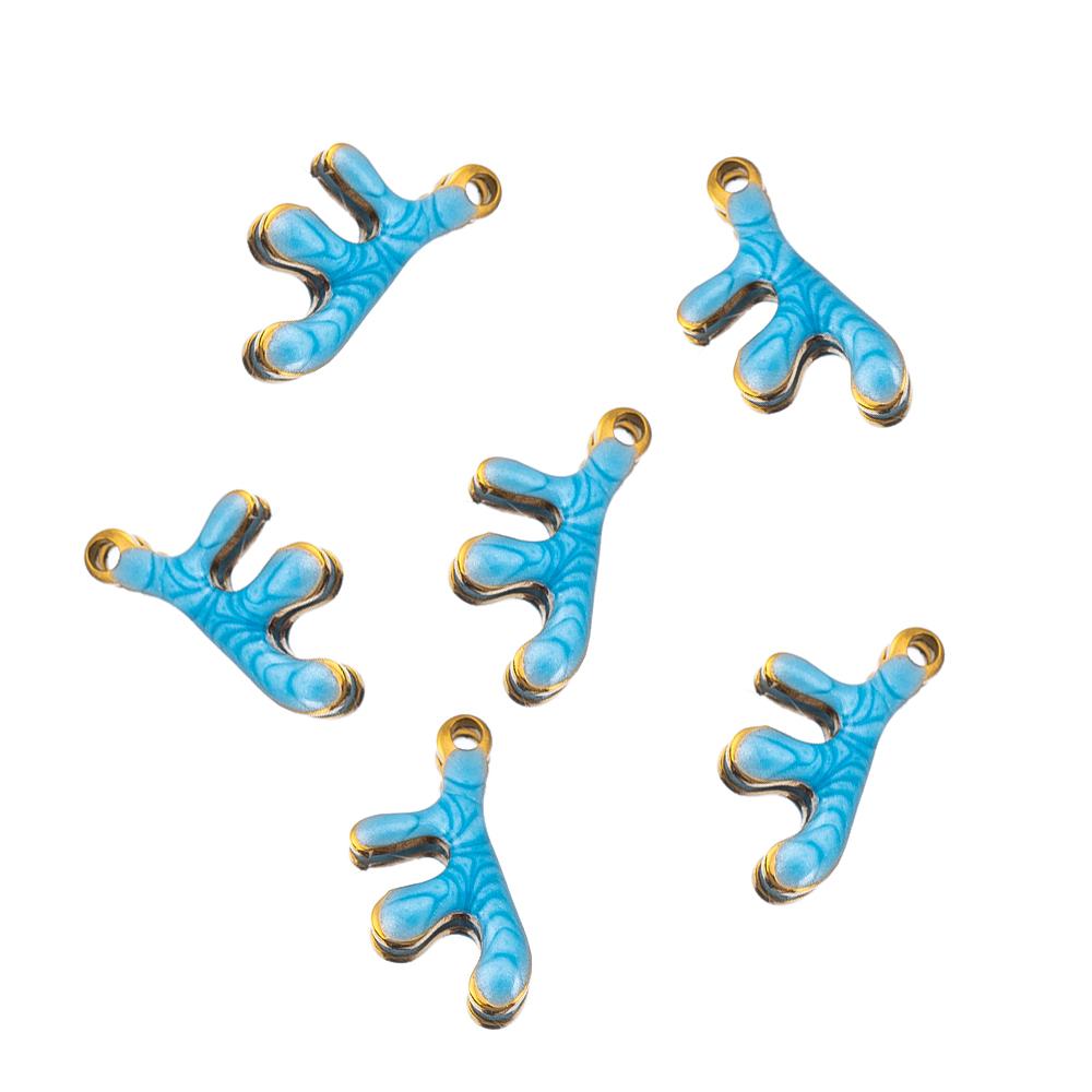10pcs New Stainless Steel Colorful Marine Coral Starfish Fish Seaweed Charm Necklace Earring Pendant Base for DIY Jewelry Making