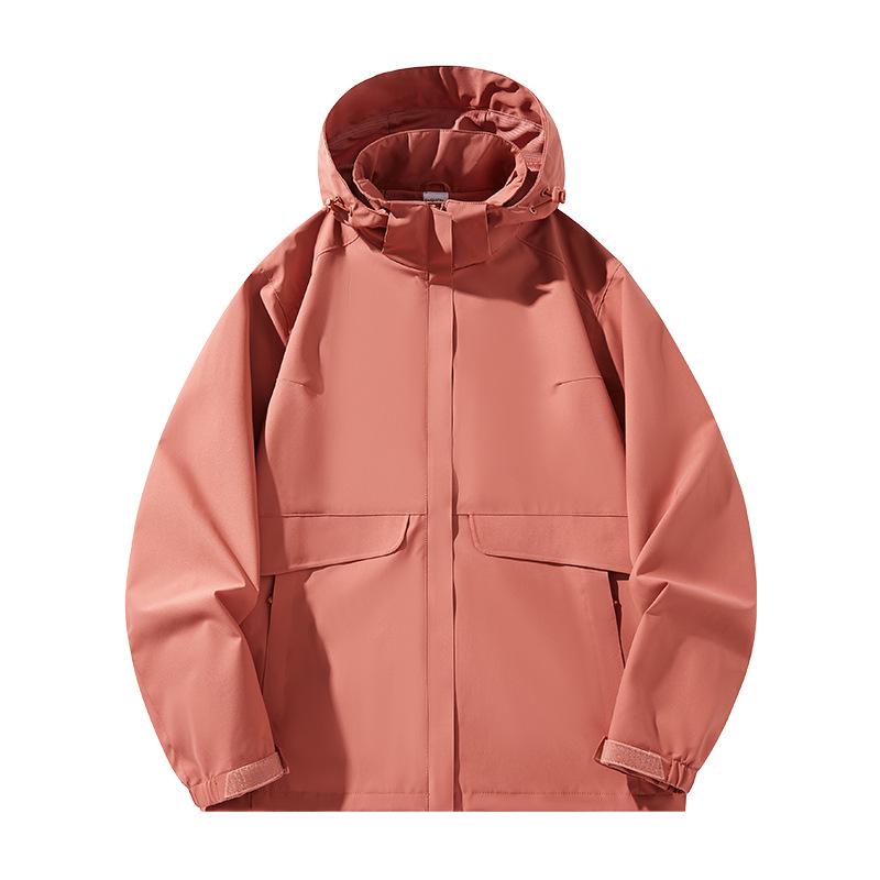 Waterproof Windproof Hooded Jacket for Couples - Breathable & Lightweight for Spring/Autumn Outdoor Activities