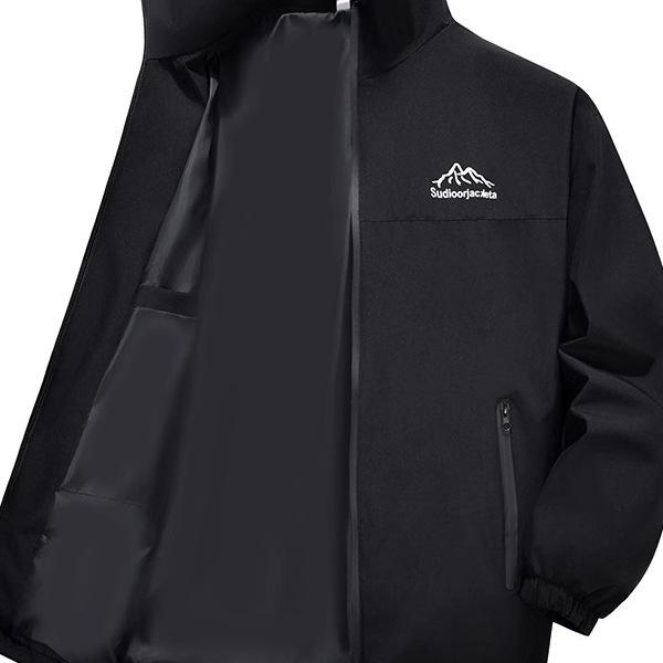 Men's Lightweight Stand Collar Windproof Waterproof Jacket for Spring and Autumn
