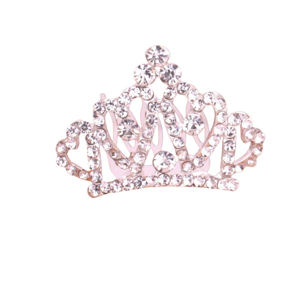 Korean Version Medium Rhinestone Children's Crown Girls Holiday Dance Performance Princess Birthday Crown Comb