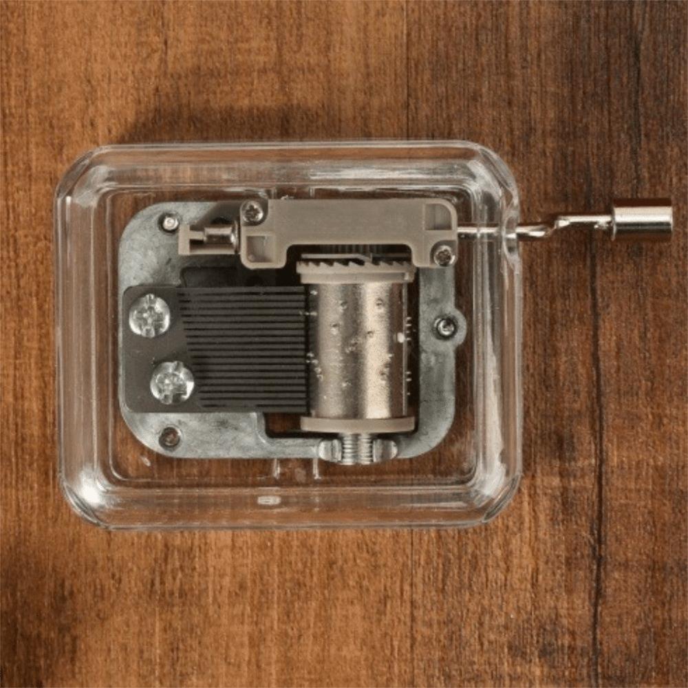 Creative Acrylic Transparent Mini Music Box Square Random Song Dancer Music Box Clockwork Spring Clockwork Music Box Gift