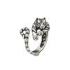 Minimalistischer Nischen-Tiger Verstellbarer Offener Ring für Damen und Herren Retro Punk Antikgold Antiksilber Bunter Tier Schmuck Geschenke