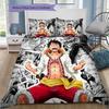One Piece Luffy & Ace Theme Bedding Set, 1 Duvet Cover & 2 Pillowcases, Suitable for Home Decor, Ideal Gift for Fans