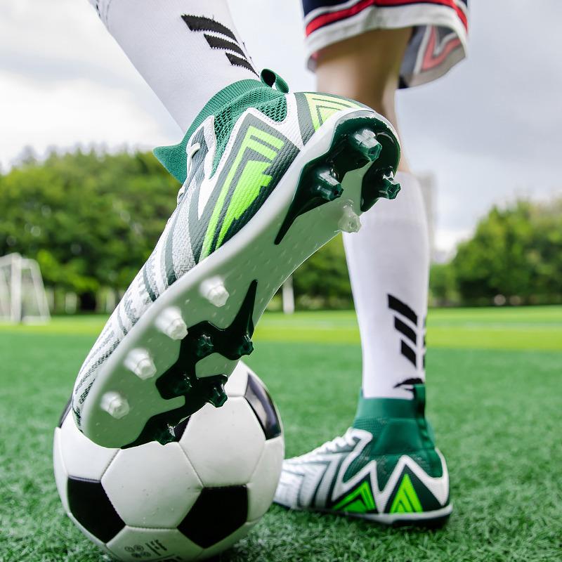 Profesjonalne Męskie Buty Piłkarskie Zielone Wysokie Korki Treningowe Piłkarskie Męskie Outdoor Antypoślizgowe FG TF Buty Piłkarskie Futsalowe Dla Mężczyzn