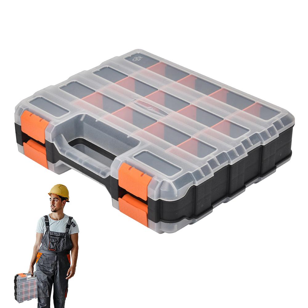 Parts Organizer Screw Organizer Box 34-compartment Storage Organizer Double-sided Parts Organizer For Fasteners And Crafts