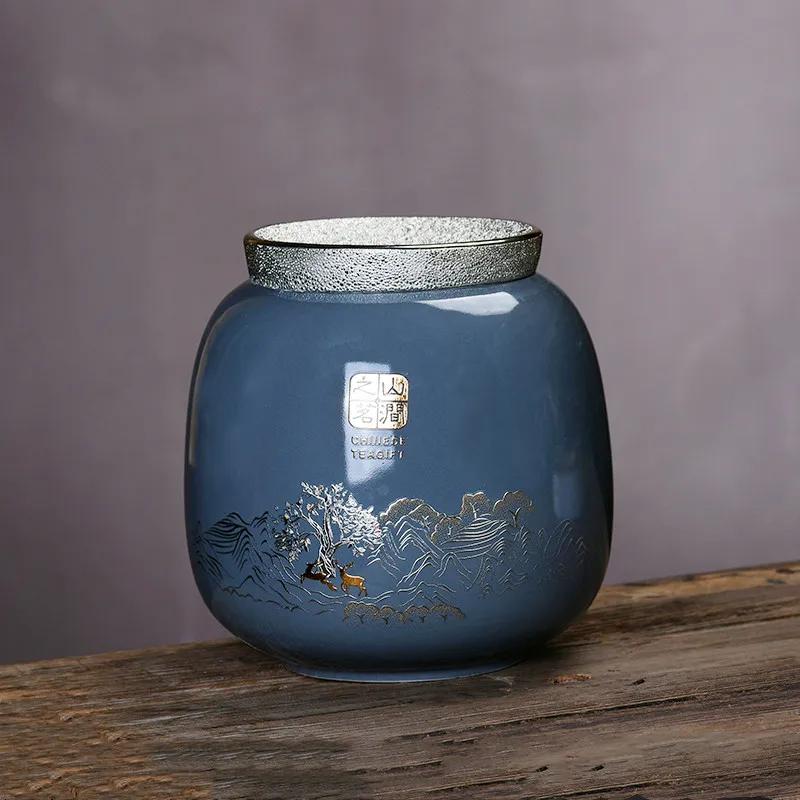 

900ml Chinese Enamel Color Tea Jar Customized Tea Storage Box Coffee Storage Household Moisture Protection Tea Container 12.5x12.5cm 900ml