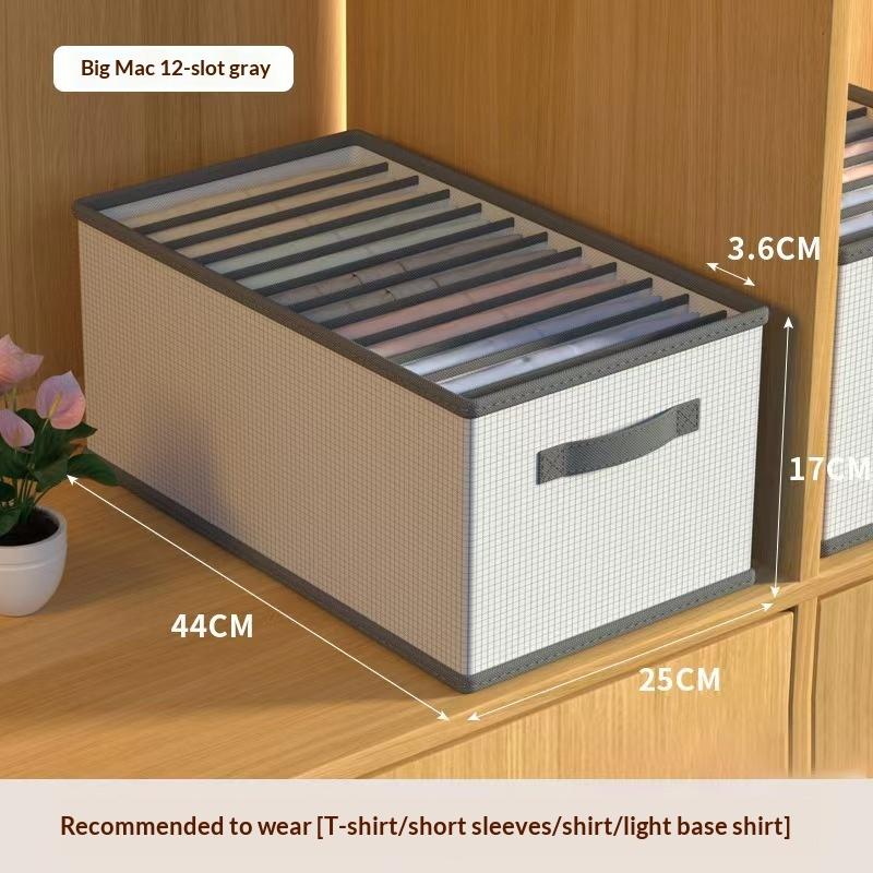 Foldable Fabric Drawer Organizers With Handles Multi-Compartment Storage Box For Clothes Pants Bedding Closet