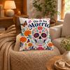 Style Day Of The Dead Cushion Cover Short-Plush Cushion Cover Pillowcase — Suitable For Sofas Bedrooms And Home Decor