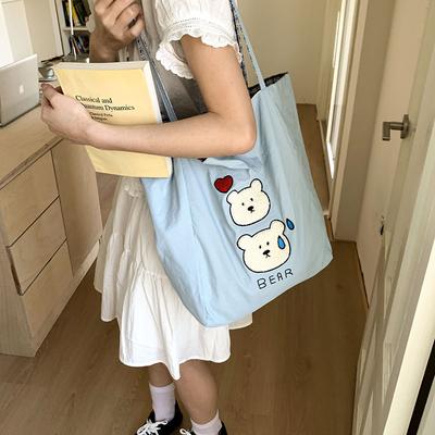 Canvas-Tasche 2025 neue Damen-Handtasche Stofftasche mit großer Kapazität Tragetasche für Bücher Mittelschüler Nachhilfe bestickte Umhängetasche