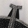 European and American women's clothing heavy industry beads neck tube top small black dress hot diamond slim short party banquet dress skirt
