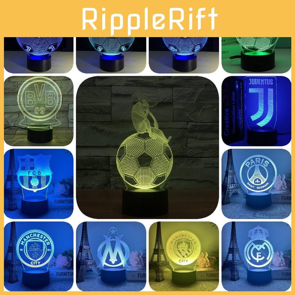 3d Led Night Light Football Desk Lamp Illuminating Lights 7 Color Gift Remote