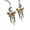 Pre-owned Moon Butterfly Tassel Ear Cuffs: Retro, Versatile, High-End Women's Jewelry