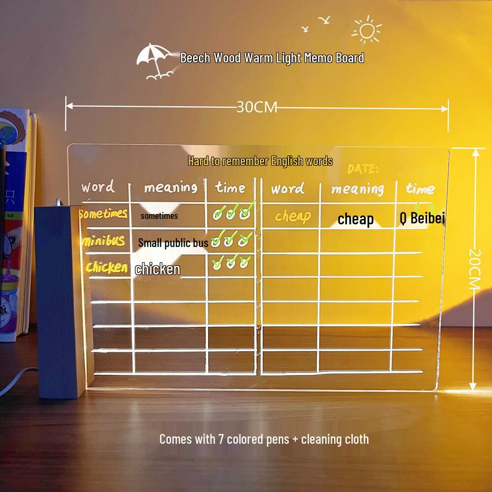 Erasable LED Luminous Acrylic Writing Board - Transparent & Fluorescent Blackboard/Whiteboard for Desktop Advertising.