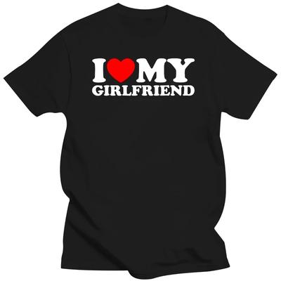 Lustige I Love Heart My Girlfriend T-Shirts Grafik Mdl Streetwear Kurzarm O-Ausschnitt Geburtstagsgeschenk T-Shirt Herrenbekleidung