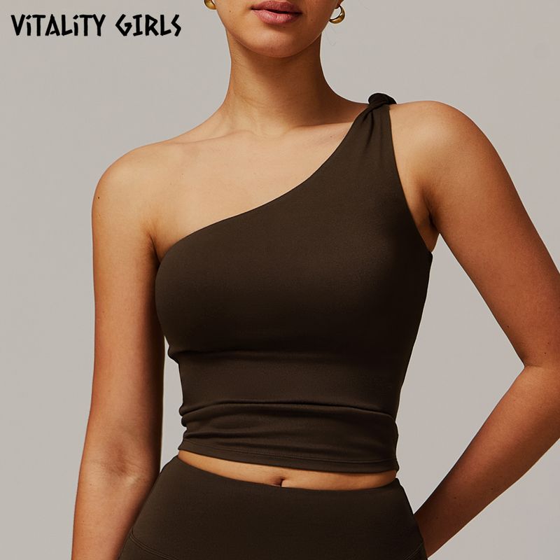 Vitality Girls Cloud Sense Oblique Shoulder Yoga Exercise Vest Women's Chest Pad Outwear Fitness Wait Lifting Intimates
