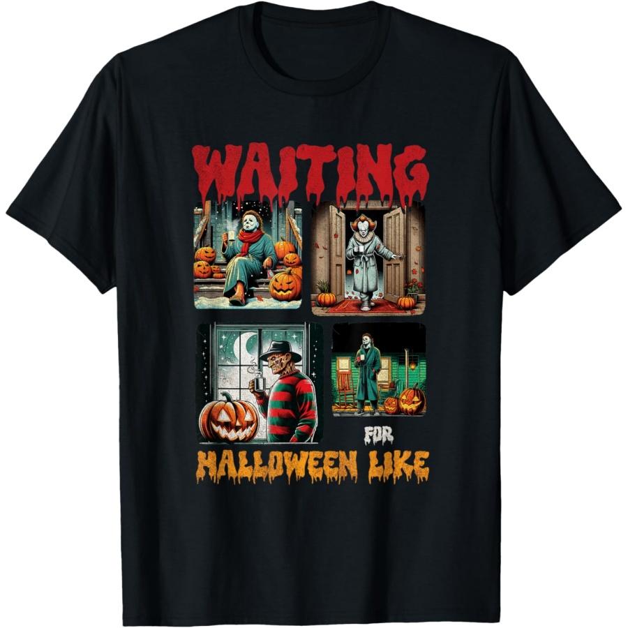 Waiting for Halloween Like Killers Horror Movie Scence T-Shirt XXXXXL чёрный
