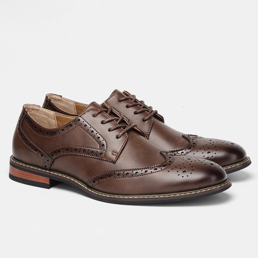 Fashion British Classic Men Brogue Shoes Business Men Handmade Dress Leather Shoes Oxford Shoes Luxury Social Man Shoe Plus Size 39-50