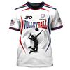 Volleyball-Uniform neutral 3D-gedrucktes Herren-T-Shirt modische kurzärmlige Sportbekleidung bequem atmungsaktiv schnell trocknend