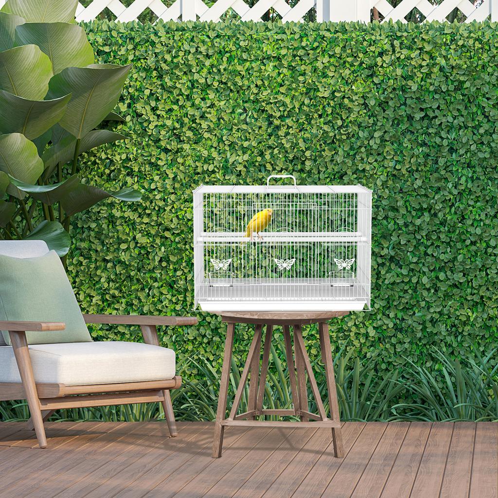 Metal Bird Cage with Perches, Food Bowls and Handle, 60x41x41cm