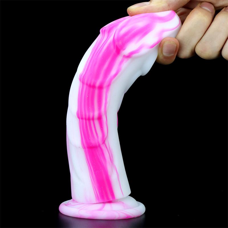 Mixed Color Liquid Silicone Eggless Simulation Penis Dildo Female Masturbation Device Anal Anal Plug Anal Expansion Device