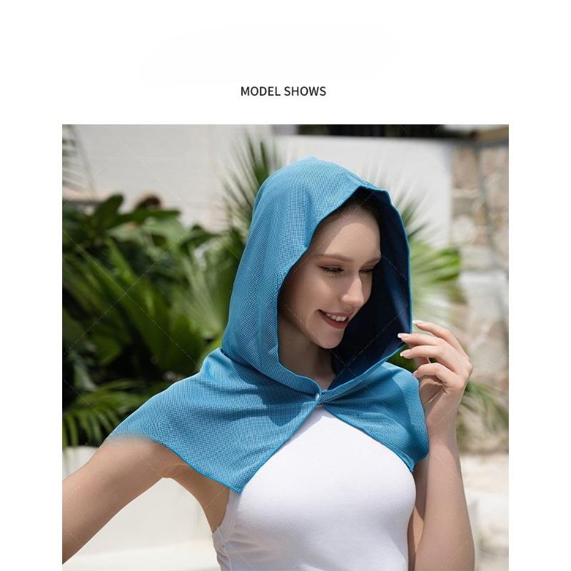 U-shaped cooling hooded towel, minimalist solid color ice cooling towel for fitness, running, and stylish sports