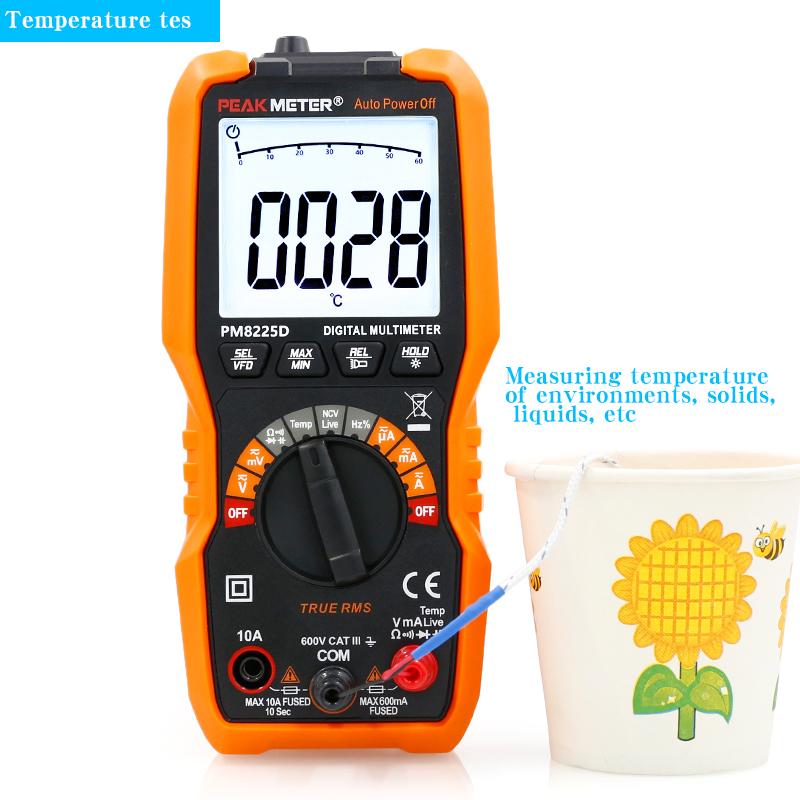 PEAKMETER PM8225D Electrician Multimeter Universal High-Precision Digital Display Smart Burn-Proof Household Electric Meter