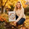 Autumn Garden Decorative Flag 45x30cm Fall Harvest Outdoor Yard Banner with Pumpkin and Leaf Wreath Design for Thanksgiving Seasonal Display