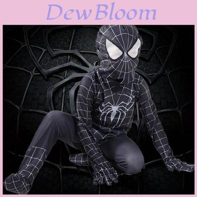 Fantasia Premium do Homem-Aranha Preto com Tecido Respirável e Costuras Perfeitas para Todas as Idades