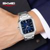 Fashion Minimalist Rectangle Quartz Watches for Men Business Dress Stainless Steel Band Wristwatch