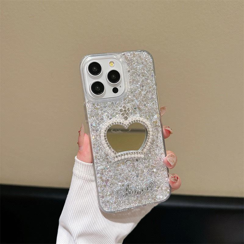 

Rhinestone Cat Claw Crown Mirror Phone Case for Apple 15 Promax Glitter Sequins for IPhone 17 Epoxy 16 For iPhone 7/8/SE 2020