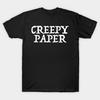 Asian Size Men Black Print T-shirt Creepy Paper No-Cut Heat Transfer Print Cotton Tshirt