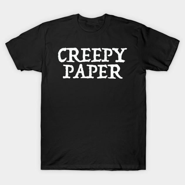 

Men Black Print T-shirt Creepy Paper No-Cut Transfer Paper Print Cotton Tshirt L
