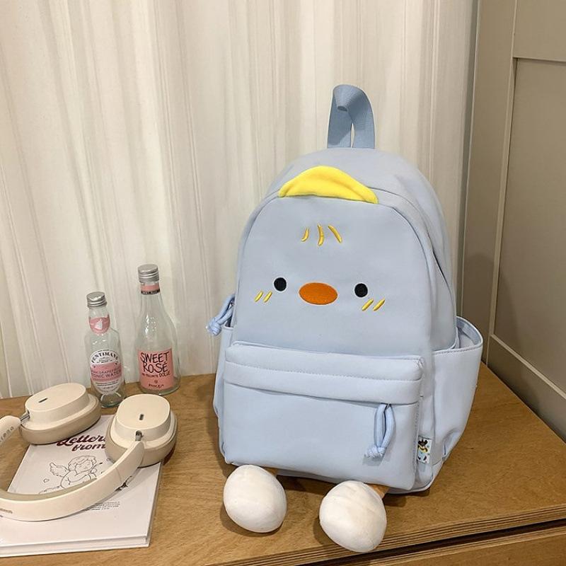 Schultasche Japanischer Cartoon Entlein Rucksack 1011 Neue Mode Kontrastfarbe Puppe Schultasche Große Kapazität Weich Schwester Reisetasche Trend