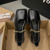 Retro Fashion Mary Jane Single Shoes - Women's Spring New Style Square Toe Versatile Low Heel Leather Shoes. Sizes 35-43