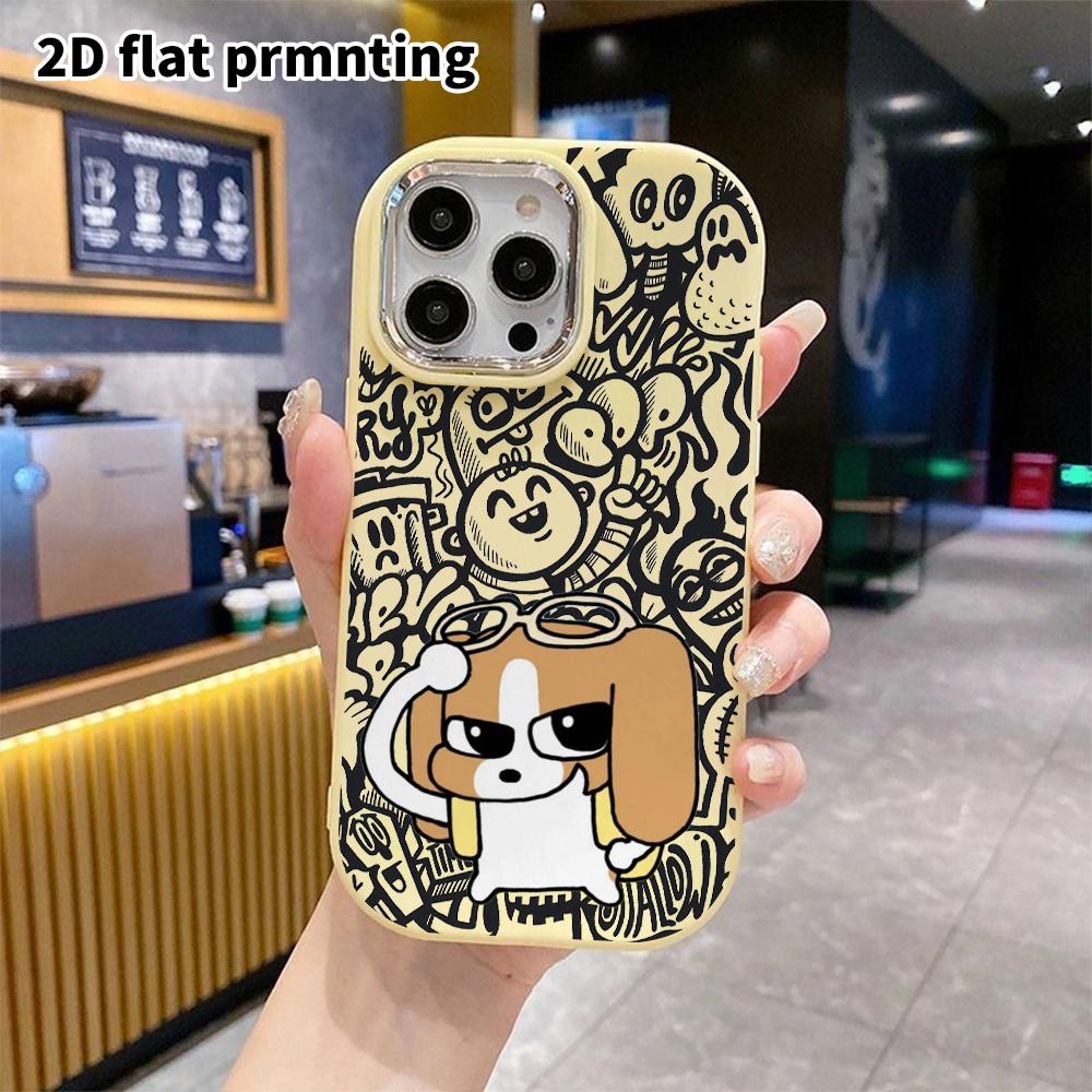 Phone Case: 2D Flat Design Suitable for iPhone 18 17 16 15 14 13 Pro Protective Case, Couple Style, Cartoon Puppies, Christmas and Halloween Gifts