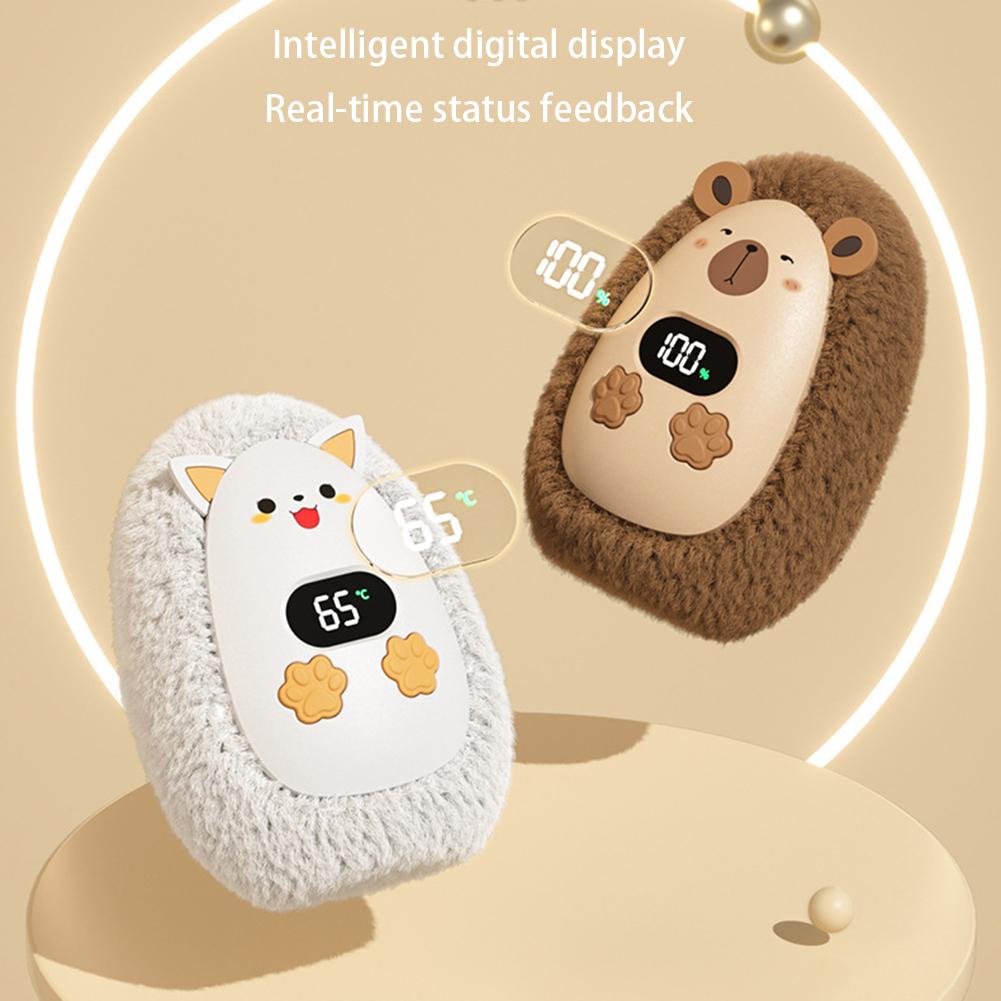 Plush Hand Warmer Electric Hand Warmer Digital Display Mini Hand Warmer Heater Cartoon Portable Hand Heater for Indoor Outdoor