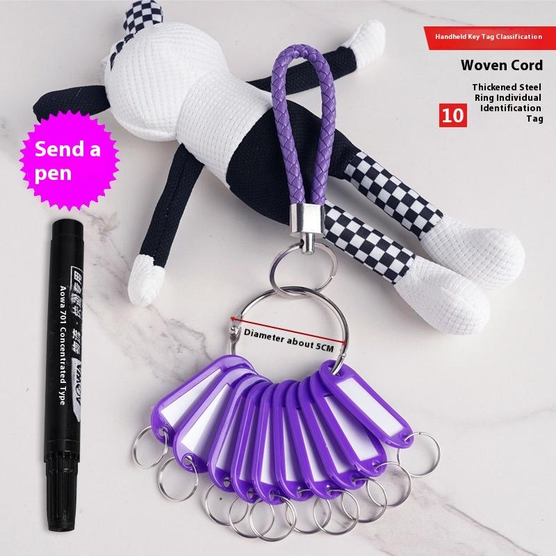 Leather Handheld Classification Key Card 10 Signboards Keychain Hanging Handheld Keychain Rentals Labels Storage Tags