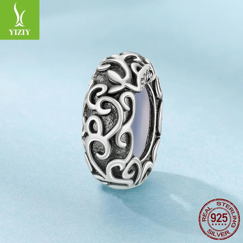 

S925 Серебро Ролл Трава Узор Силиконовый Позиционирующий Разделитель, Мини Разделитель для Браслета в Ретро Стиле