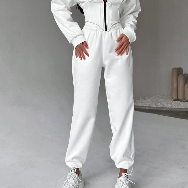 

Європейські та американські вуличні штани на еластичній талії L білий