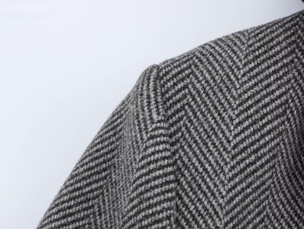 2024 Women's Autumn Fashion: European & American Style Herringbone Jacket with Casual Pants